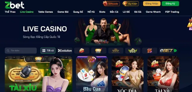 Sòng bài casino trực tuyến ZBET siêu đẳng cấp
